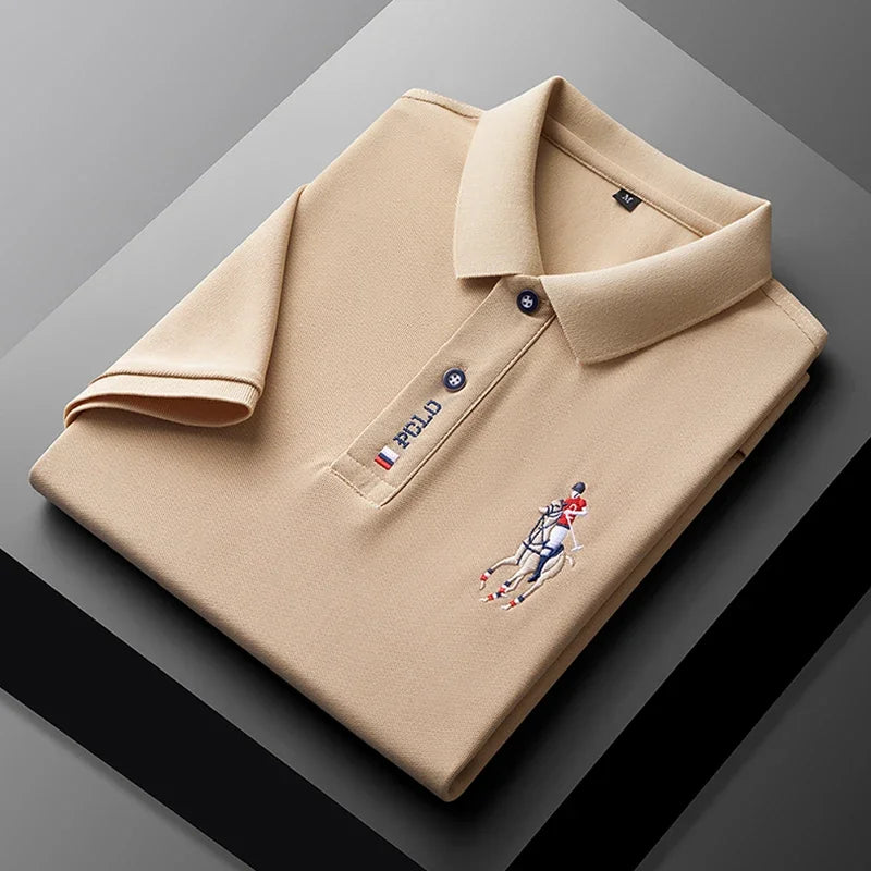 Men's Embroidered Casual Fashion Short Sleeved POLO Shirt Summer Comfortable top
